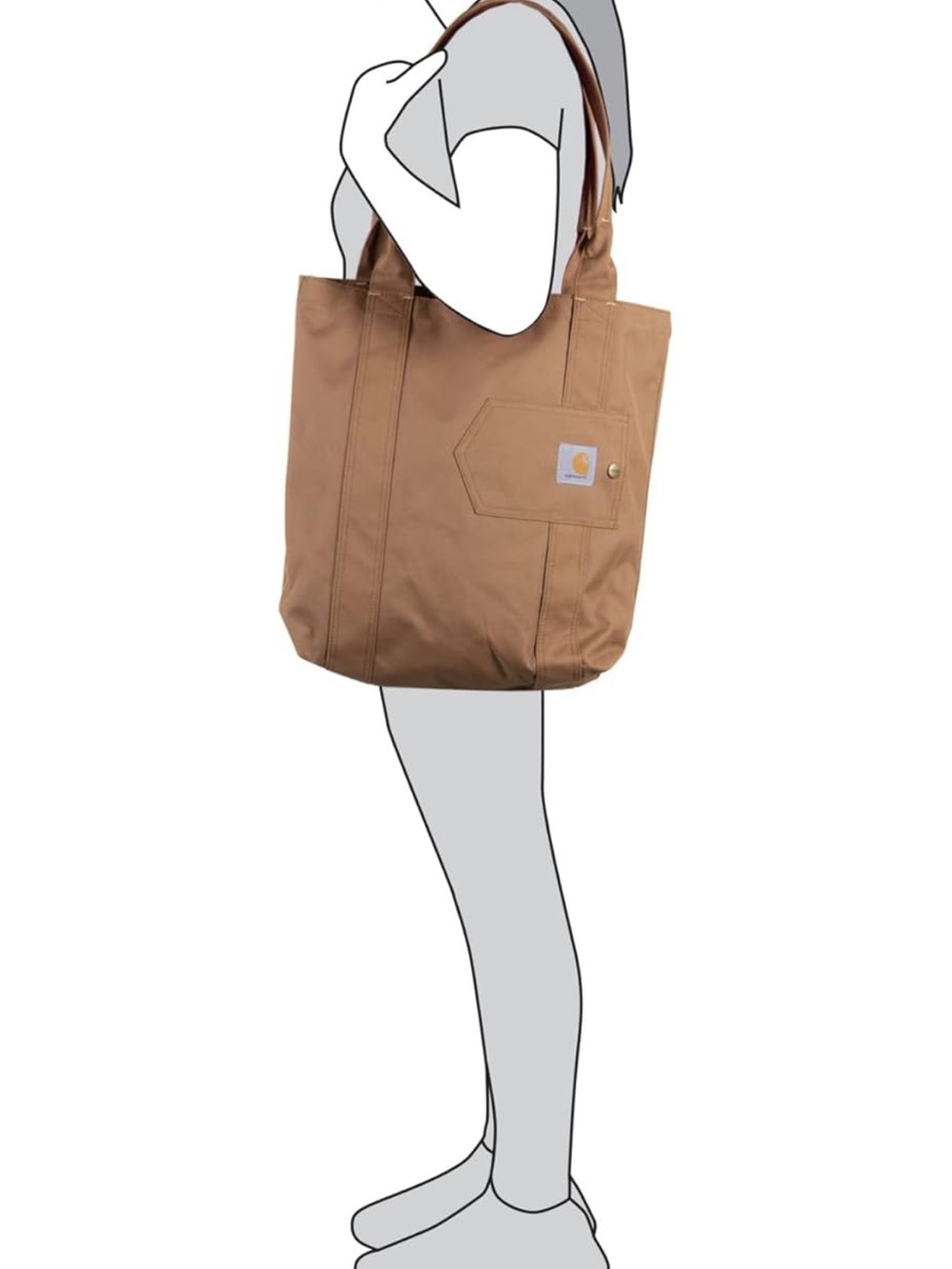 Carhartt Tan Canvas Messenger Tote with Front Pocket - Picture 3 of 3